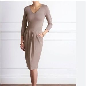 Pure Collection heavy jersey dress.  Size 14/16. Color dark taupe.